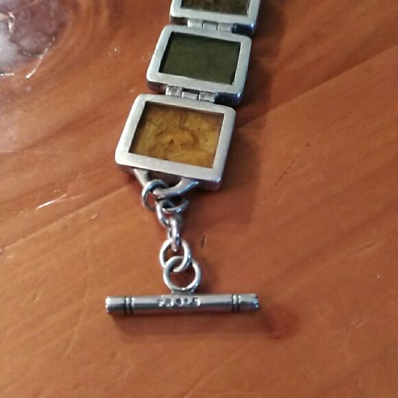 Silpada Sterling Silver Pyrite Bronzite Jasper Bracelet Retired! $179 - Picture 7 of 10